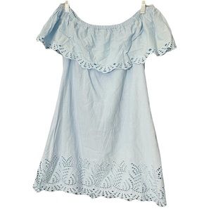 Speechless Blue Off the Shoulder Dress